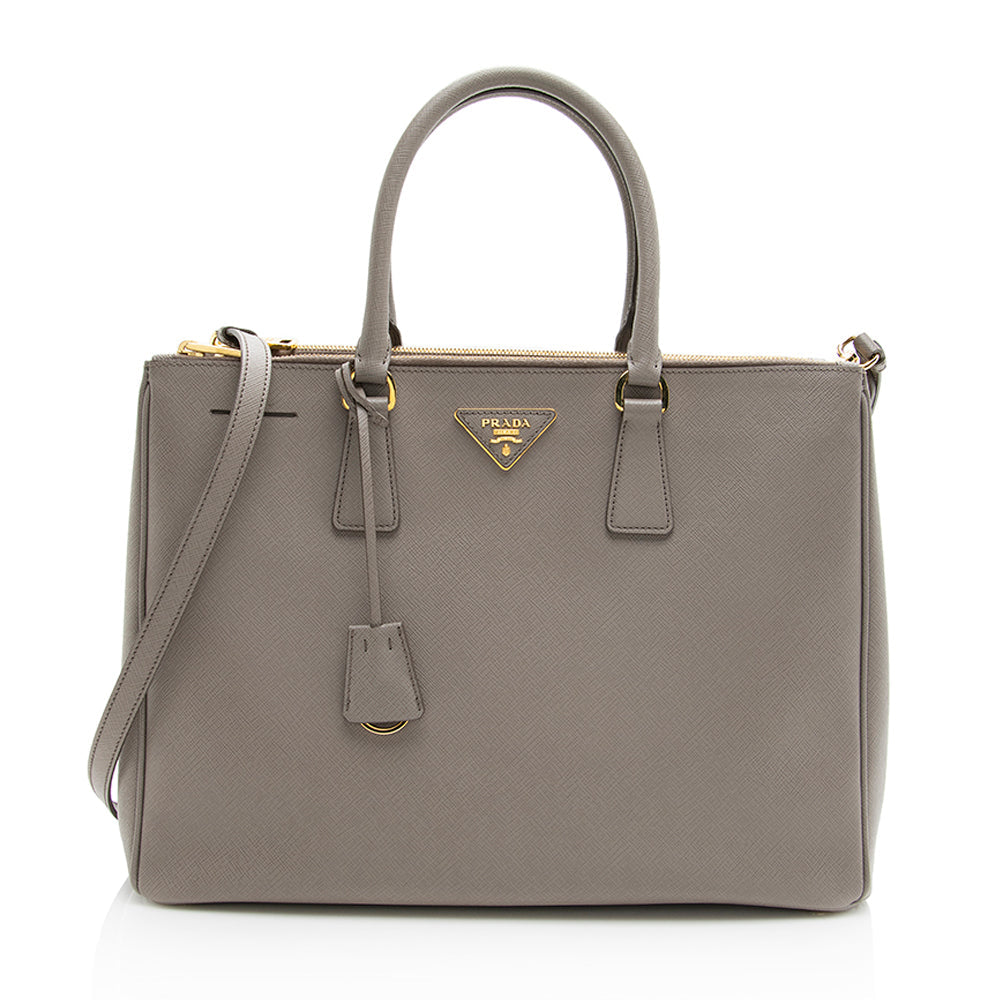 Prada Saffiano Lux Double-Zip Medium Tote (SHF-19354)