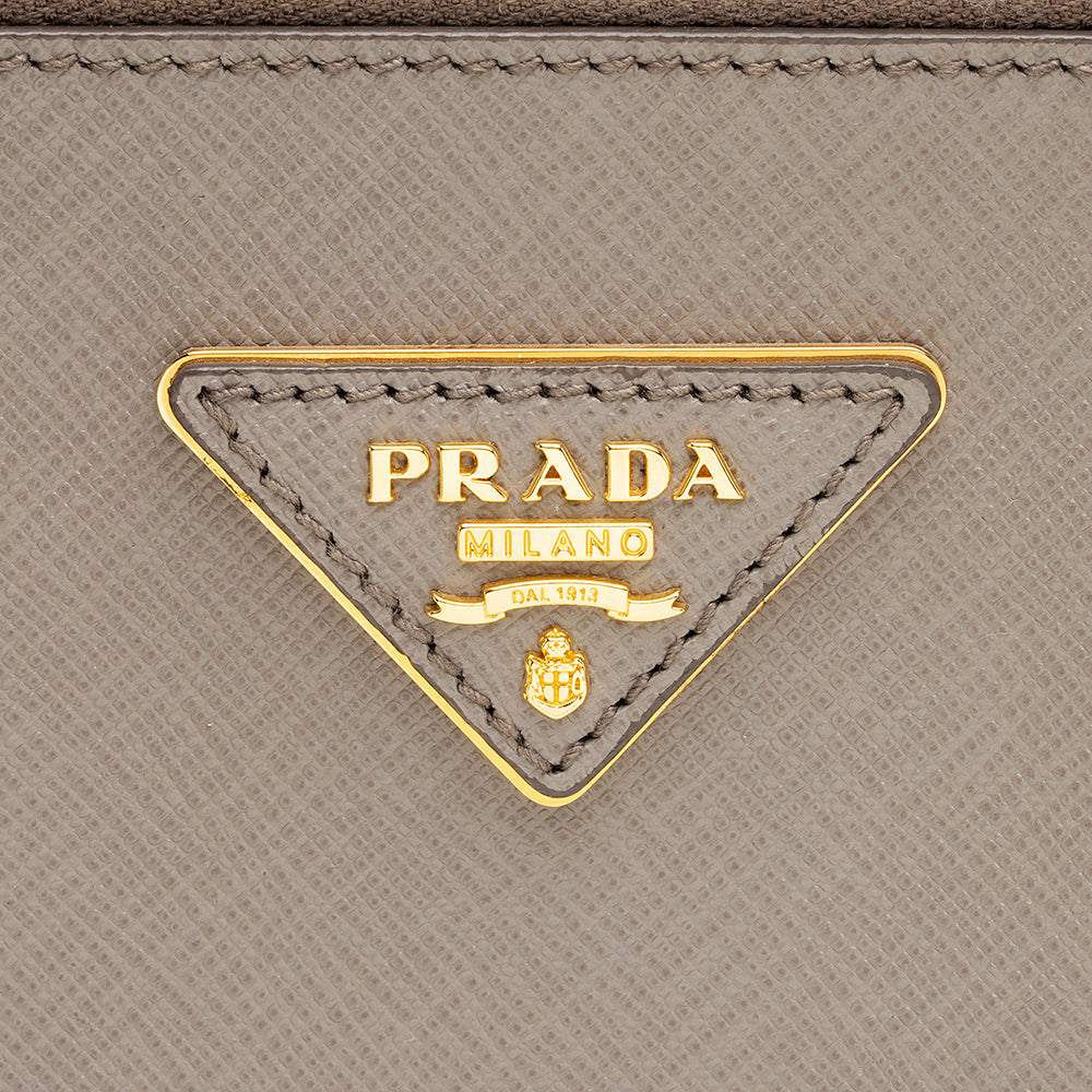 Prada Saffiano Lux Double-Zip Medium Tote (SHF-19354)