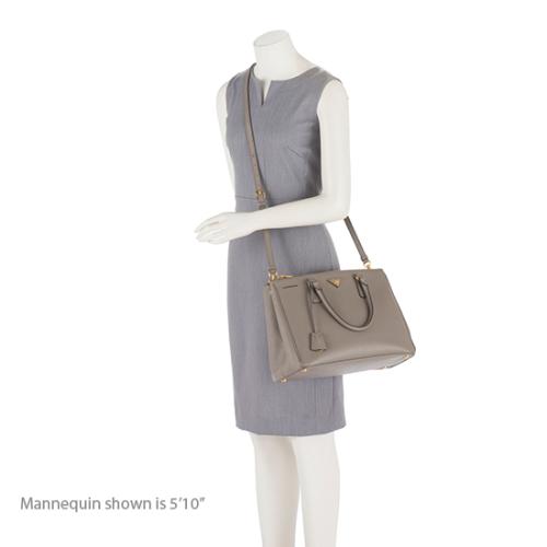 Prada Saffiano Lux Double-Zip Medium Tote (SHF-19354)