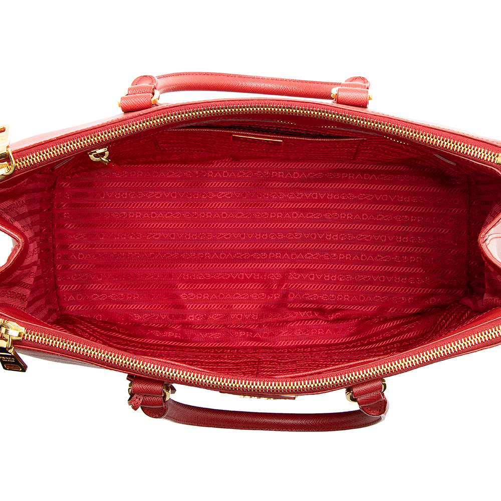 Prada Saffiano Lux Double-Zip Medium Tote (SHF-19790)