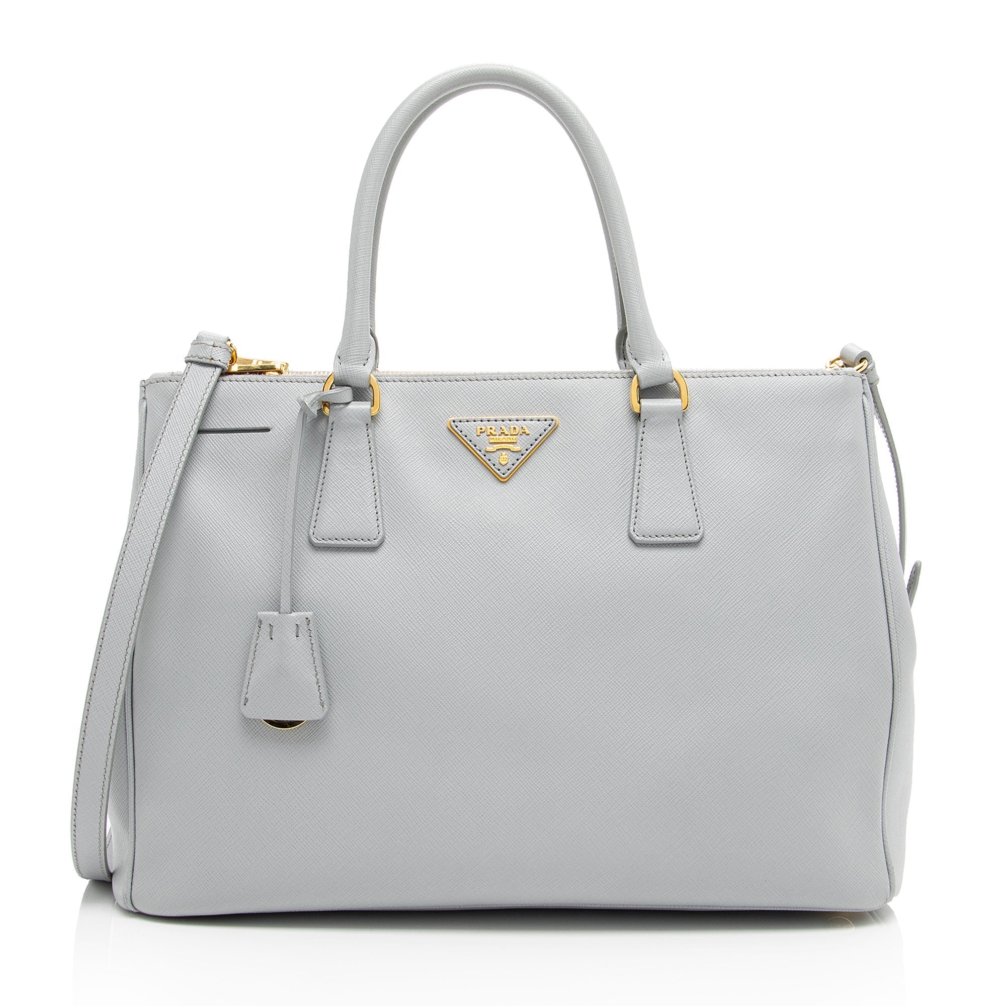 Prada Saffiano Lux Double Zip Medium Tote (SHF-Aob7u3)