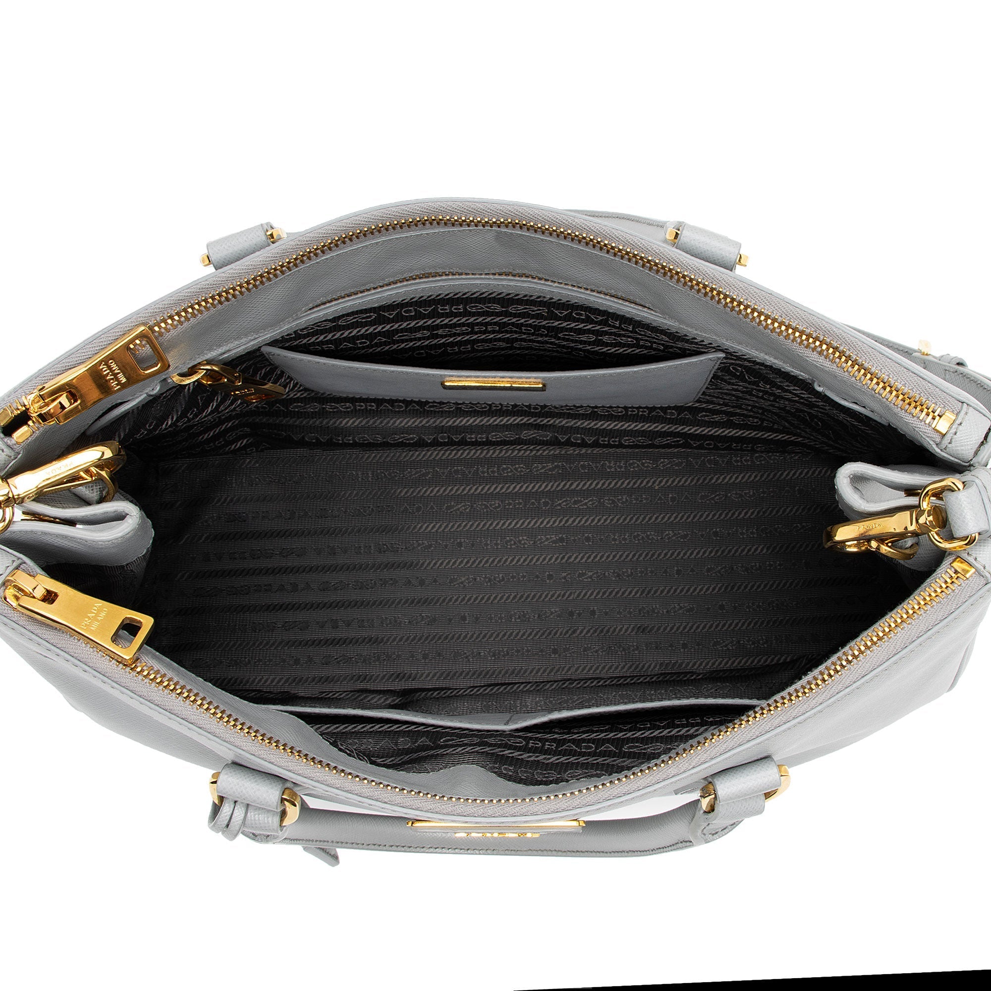 Prada Saffiano Lux Double Zip Medium Tote (SHF-Aob7u3)