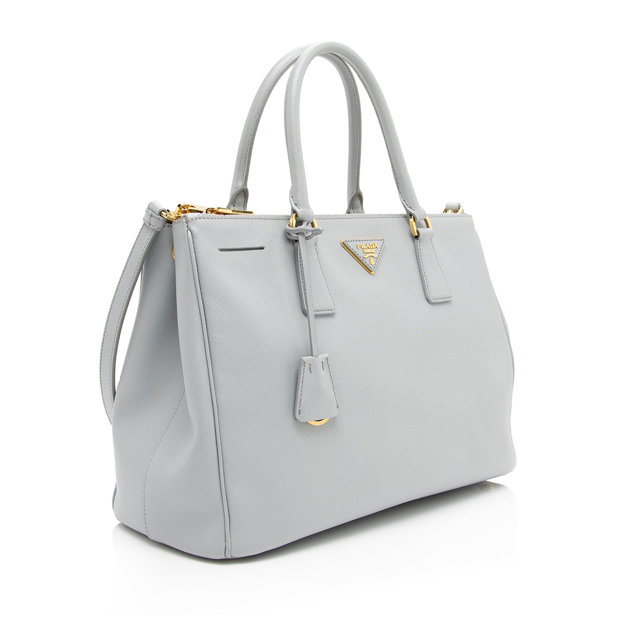Prada Saffiano Lux Double Zip Medium Tote (SHF-Aob7u3)