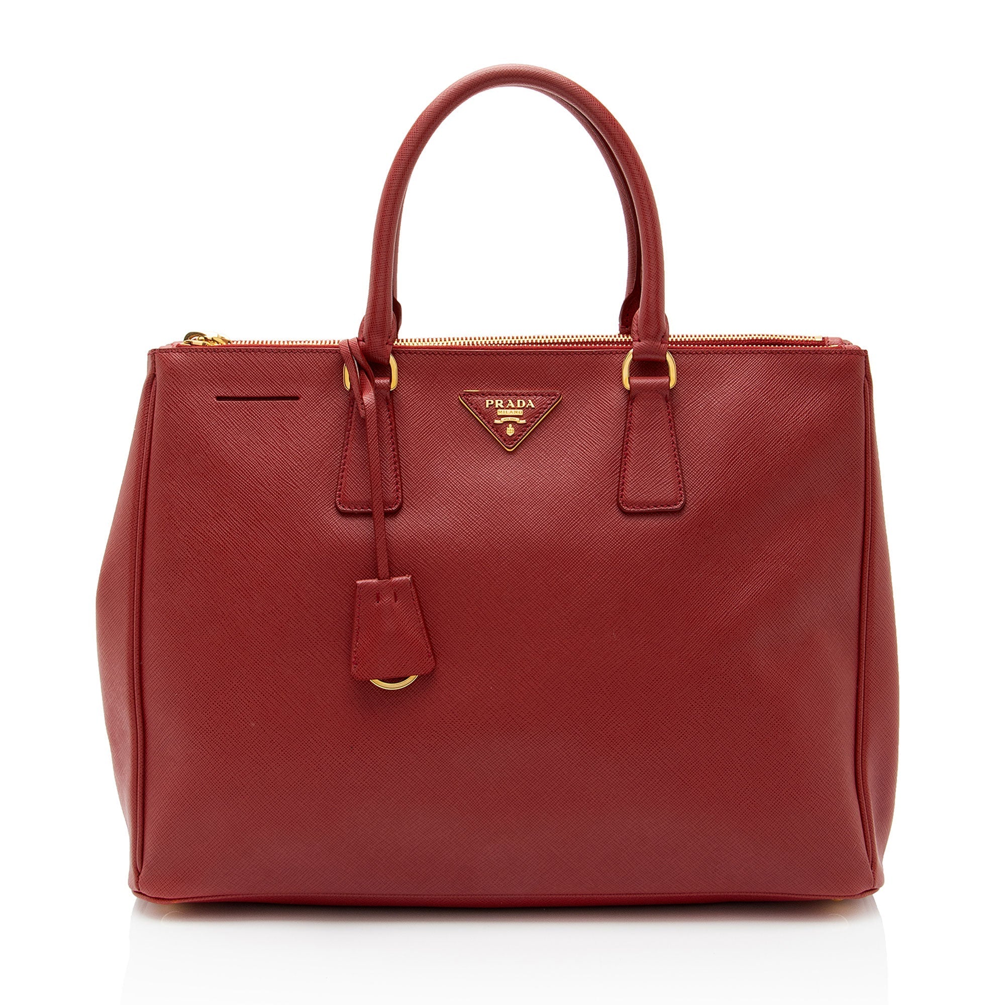 Prada Saffiano Lux Double Zip Medium Tote (SHF-nSgtps)
