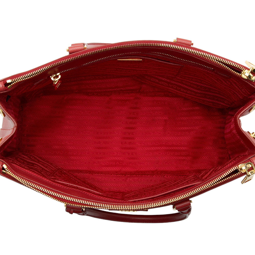 Prada Saffiano Lux Double Zip Medium Tote (SHF-nSgtps)