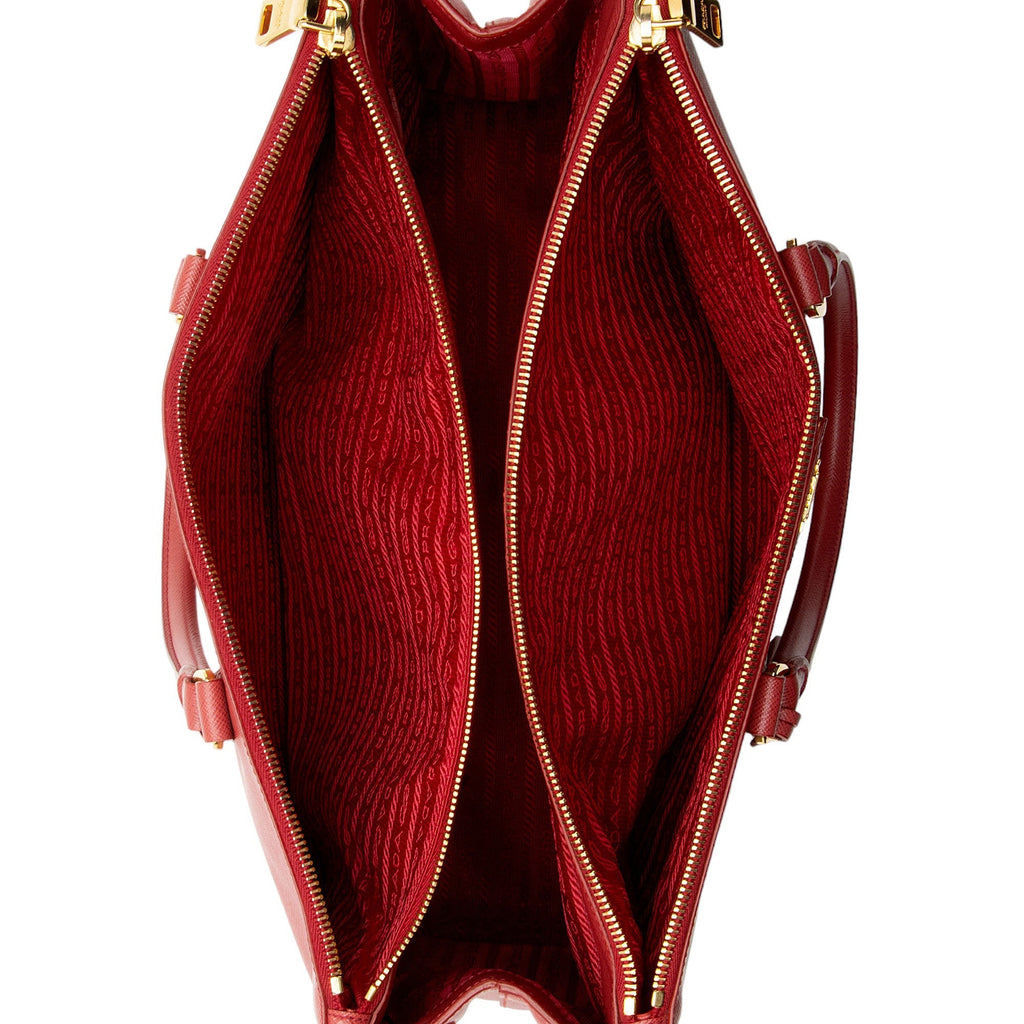 Prada Saffiano Lux Double Zip Medium Tote (SHF-nSgtps)