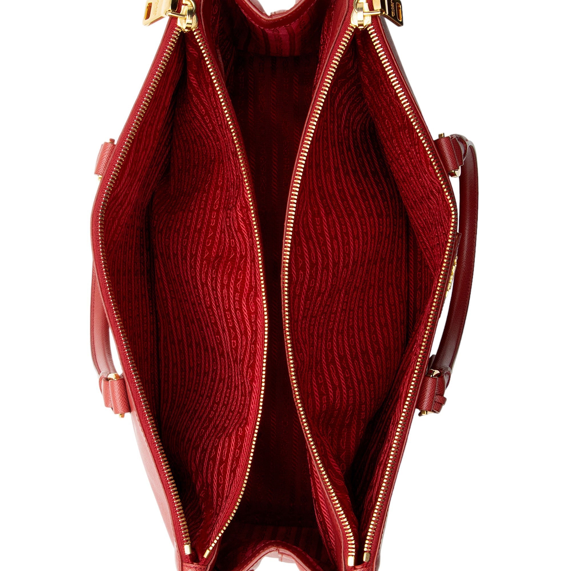 Prada Saffiano Lux Double Zip Medium Tote (SHF-nSgtps)