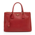 Prada Saffiano Lux Double Zip Medium Tote (SHF-58TlPT)