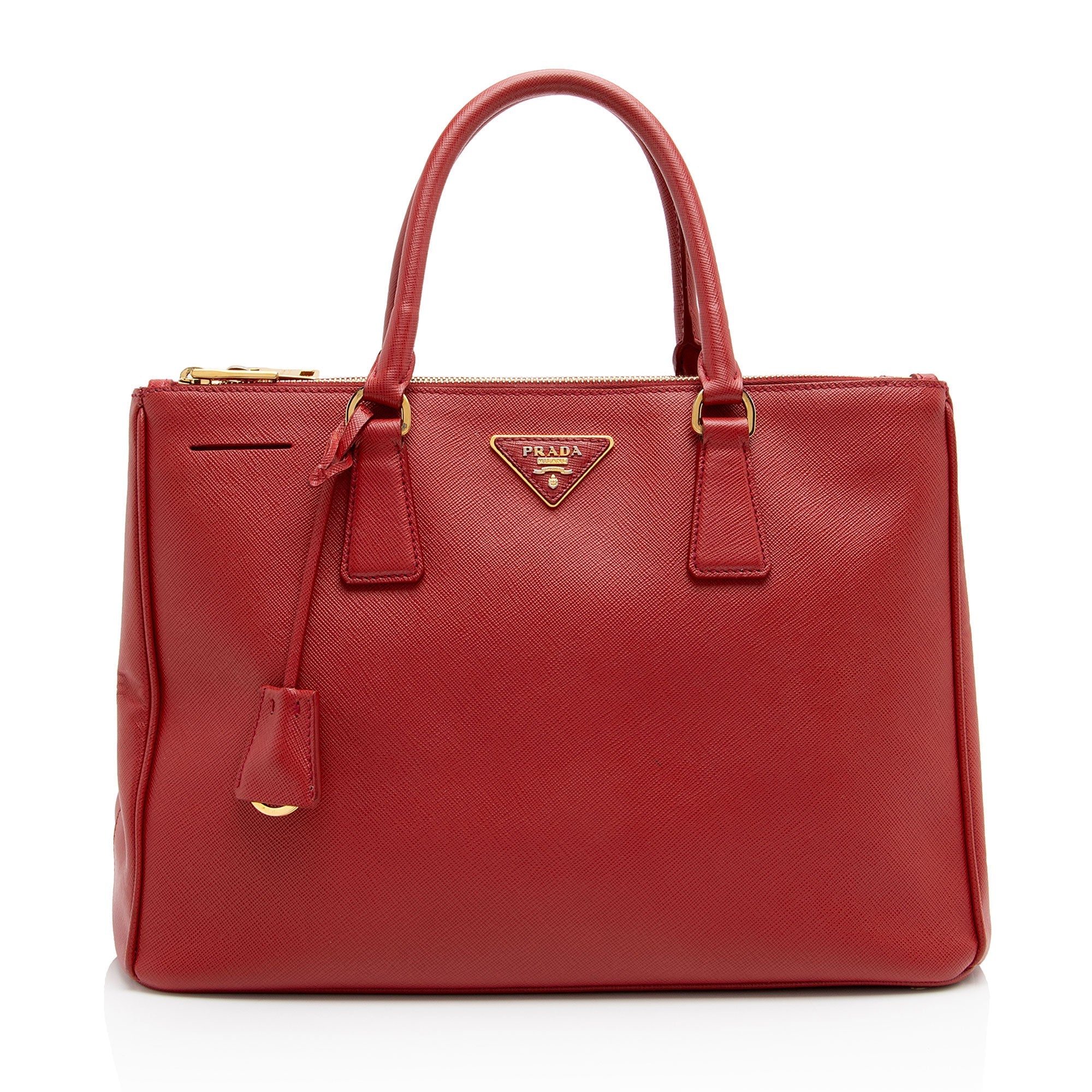 Prada Saffiano Lux Double Zip Medium Tote (SHF-58TlPT)