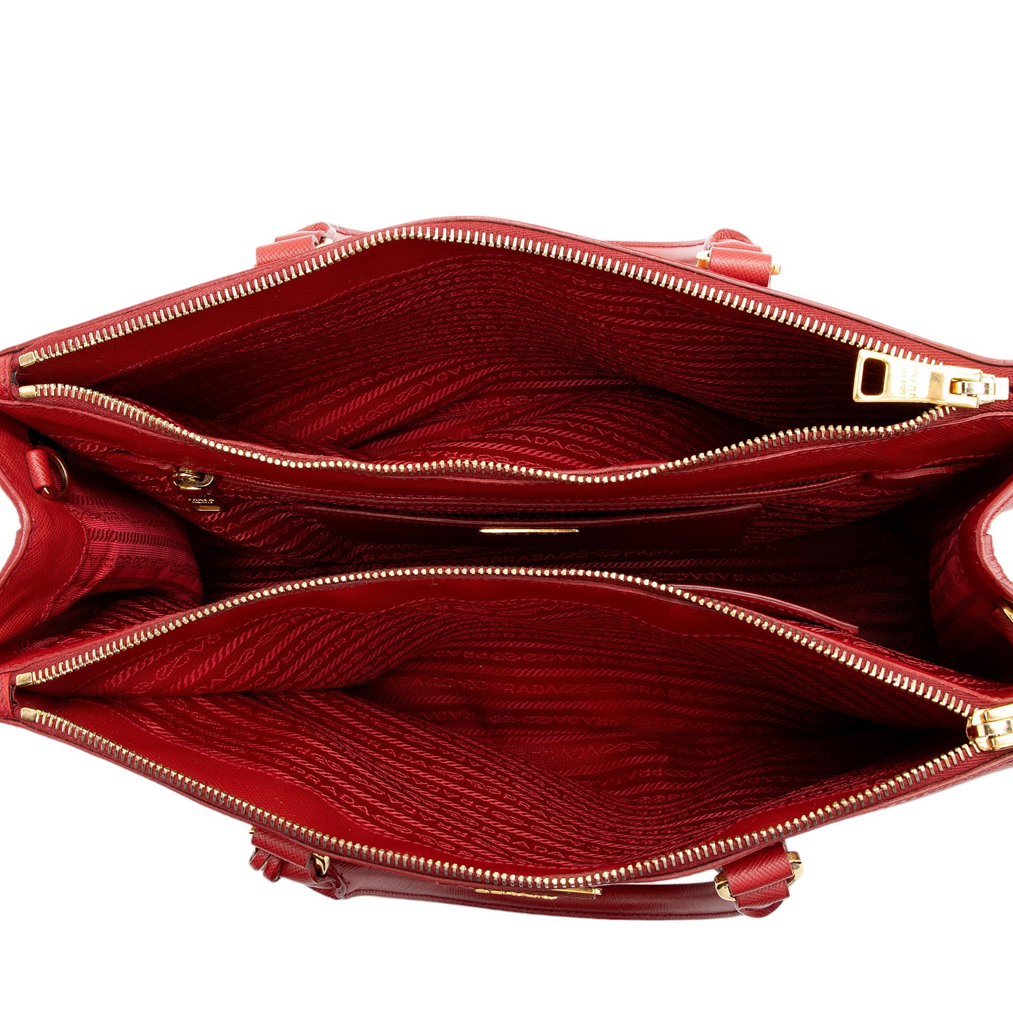 Prada Saffiano Lux Double Zip Medium Tote (SHF-58TlPT)