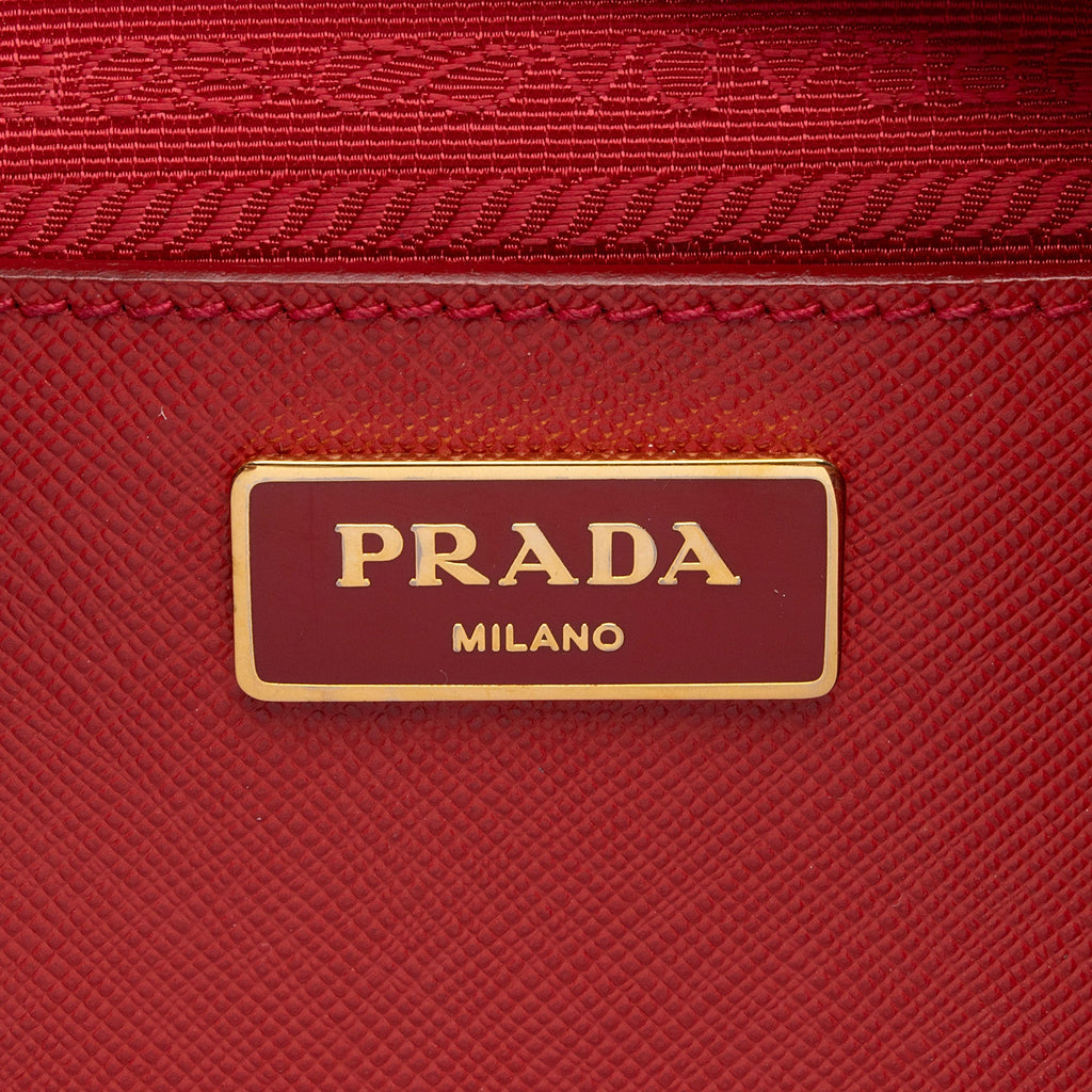 Prada Saffiano Lux Double Zip Medium Tote (SHF-58TlPT)