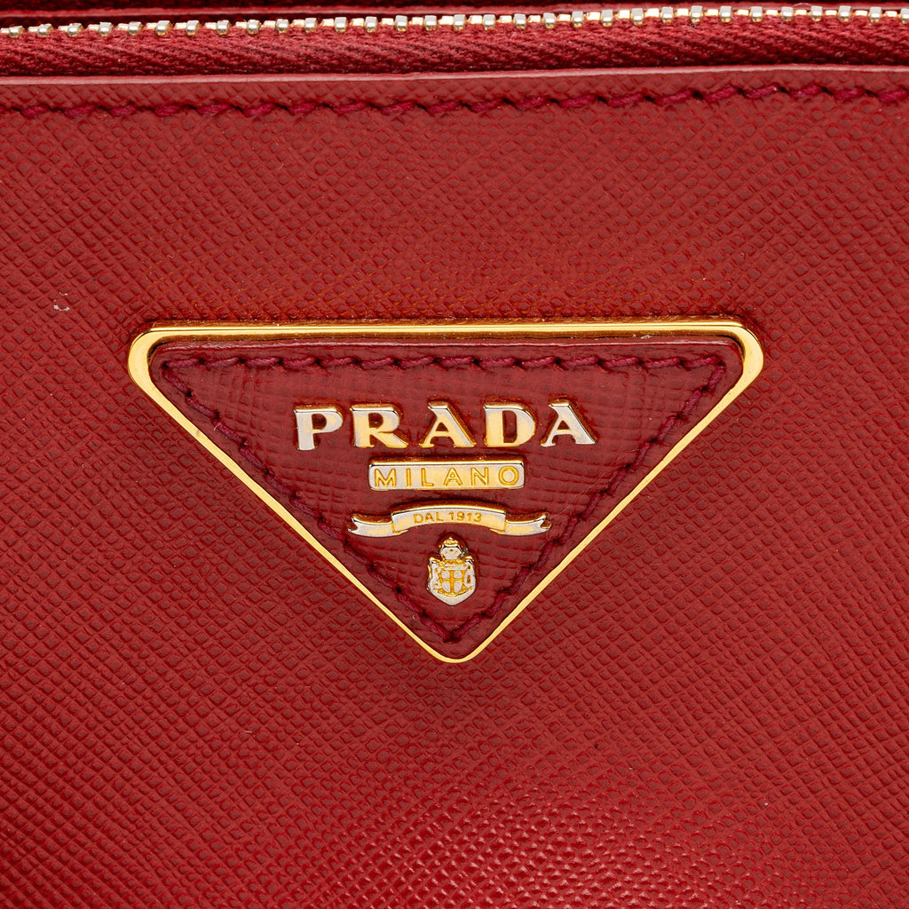Prada Saffiano Lux Double Zip Medium Tote (SHF-58TlPT)