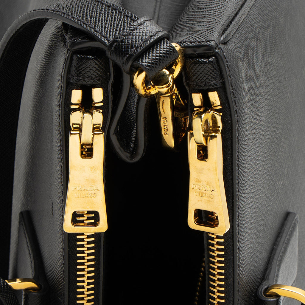 Prada Saffiano Lux Double Zip Medium Tote (SHF-bT2iXS)