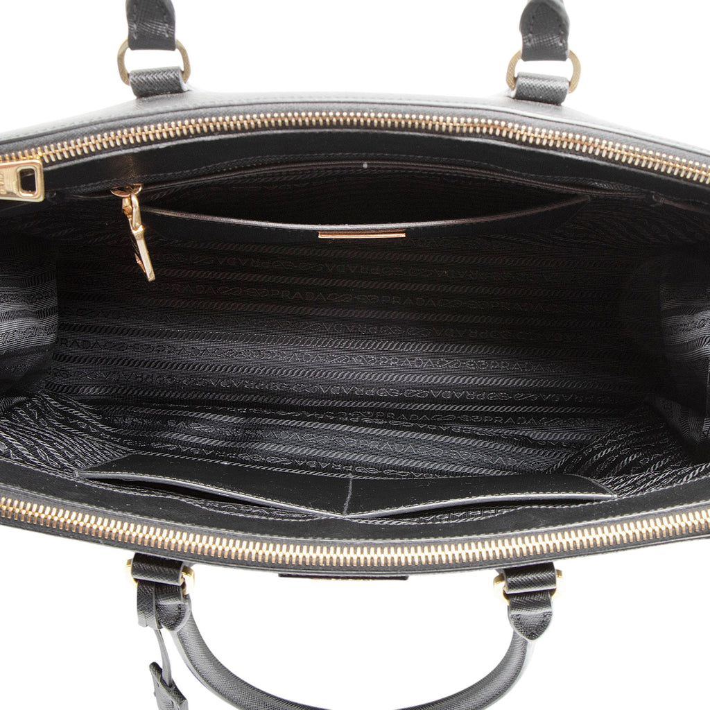 Prada Saffiano Lux Double Zip Medium Tote (SHF-bT2iXS)