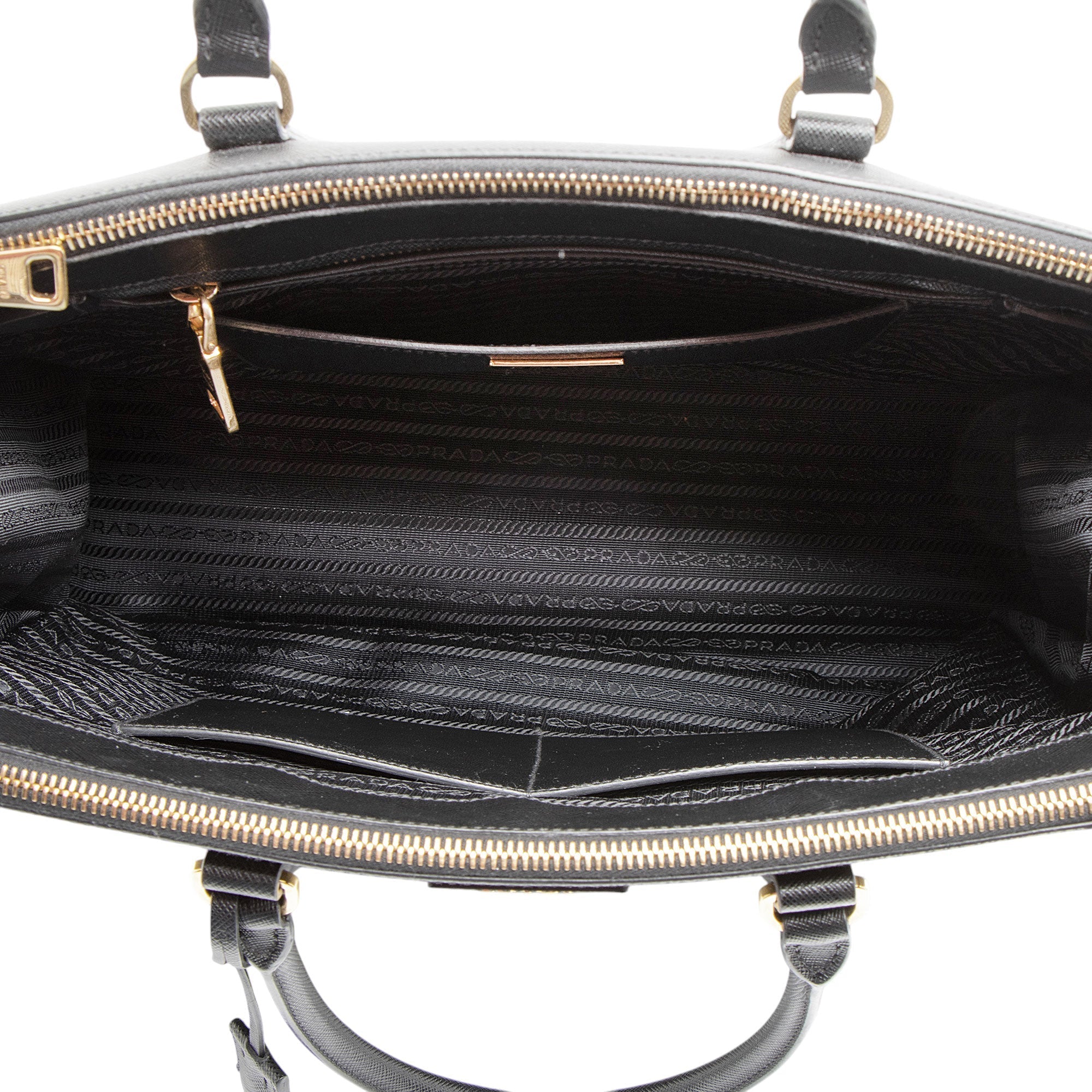 Prada Saffiano Lux Double Zip Medium Tote (SHF-bT2iXS)