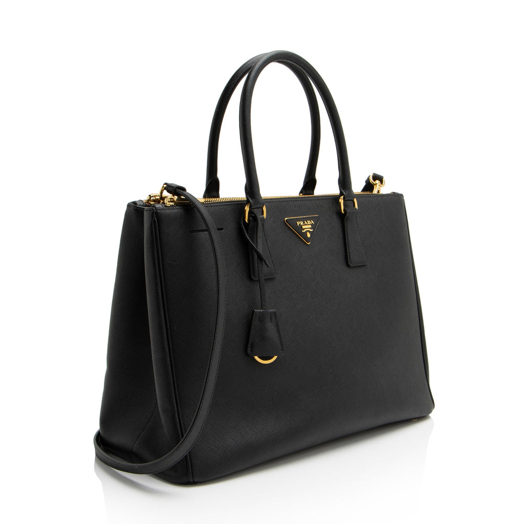 Prada Saffiano Lux Double Zip Medium Tote (SHF-bT2iXS)
