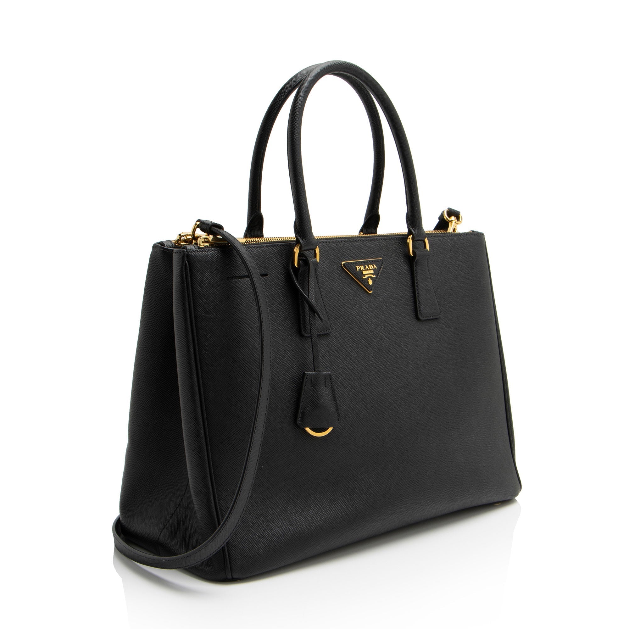 Prada Saffiano Lux Double Zip Medium Tote (SHF-bT2iXS)