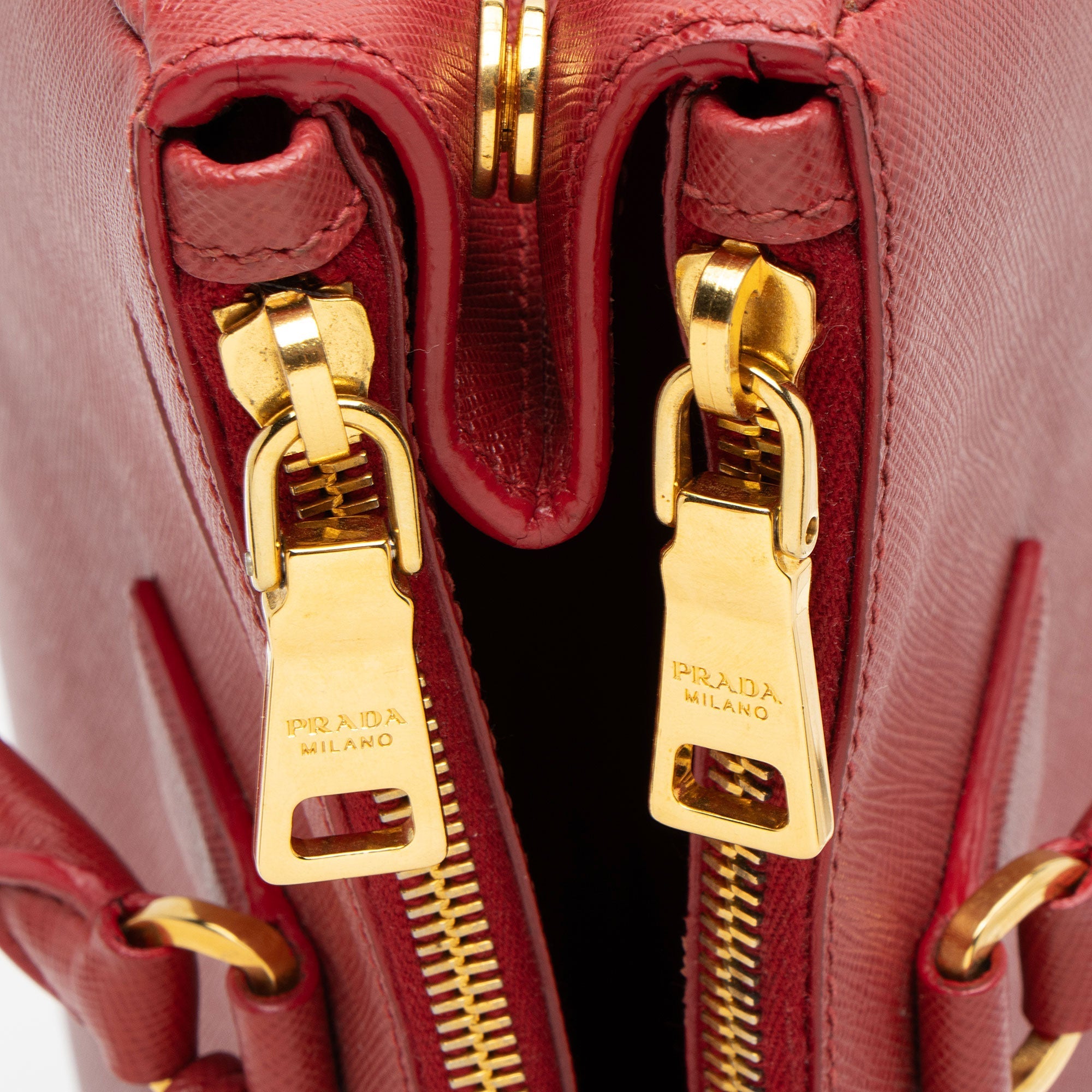 Prada Saffiano Lux Double Zip Medium Tote