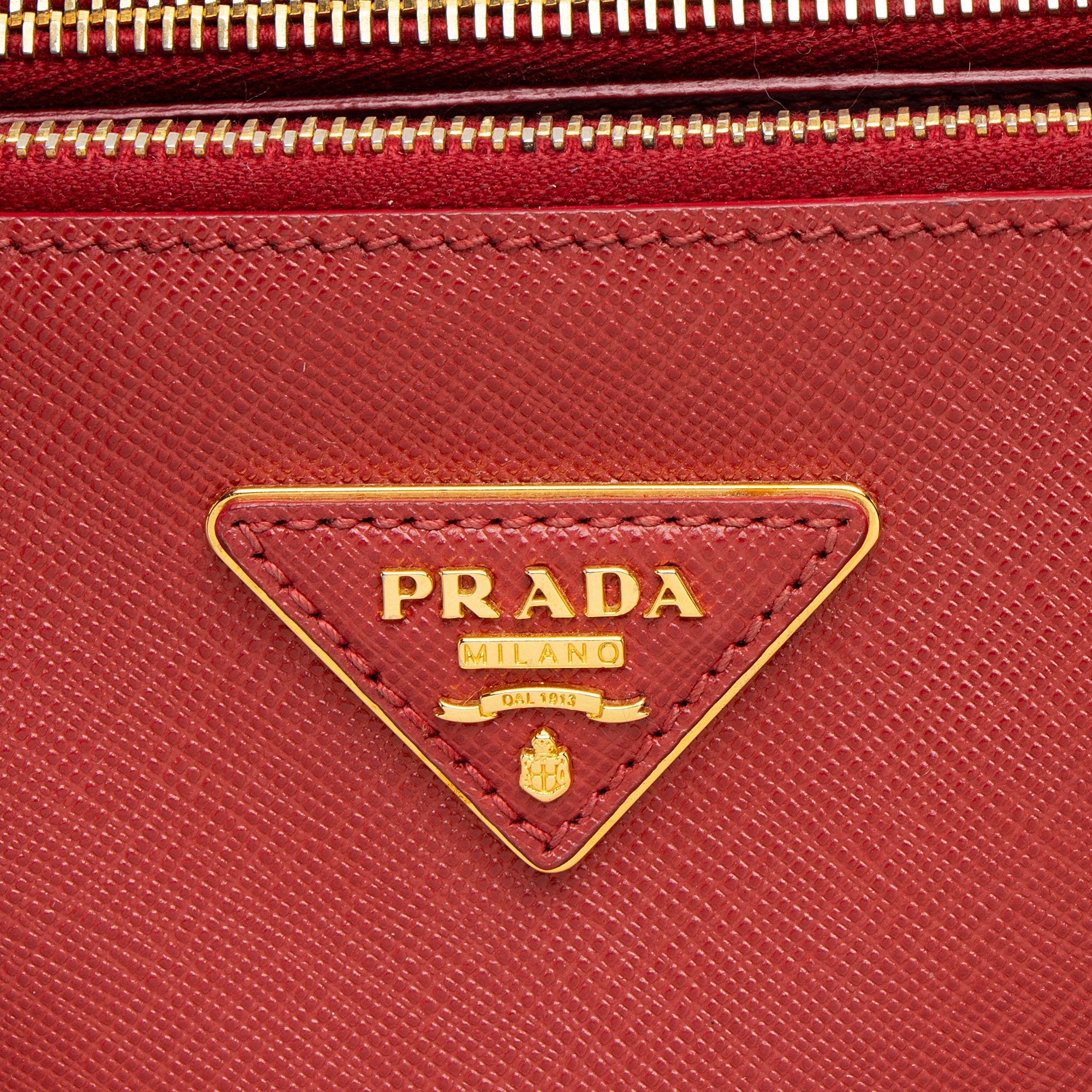 Prada Saffiano Lux Double Zip Medium Tote