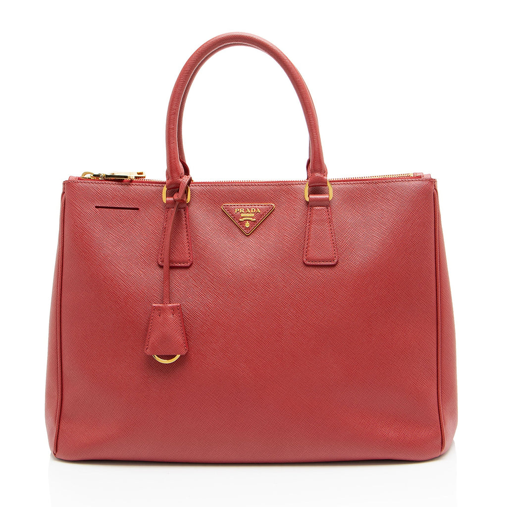 Prada Saffiano Lux Double Zip Medium Tote