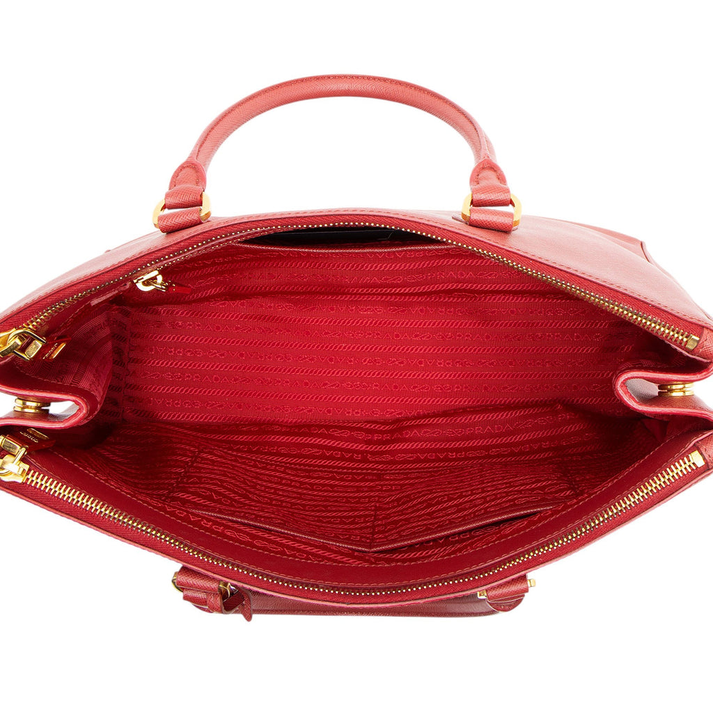 Prada Saffiano Lux Double Zip Medium Tote