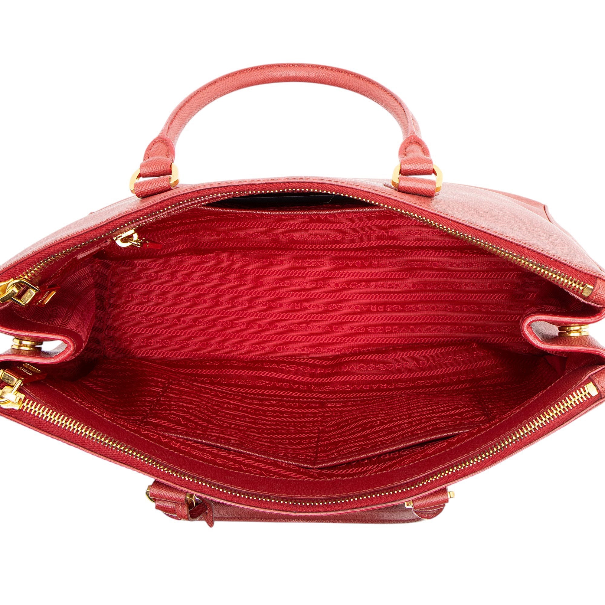 Prada Saffiano Lux Double Zip Medium Tote