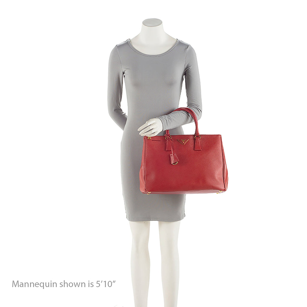 Prada Saffiano Lux Double Zip Medium Tote