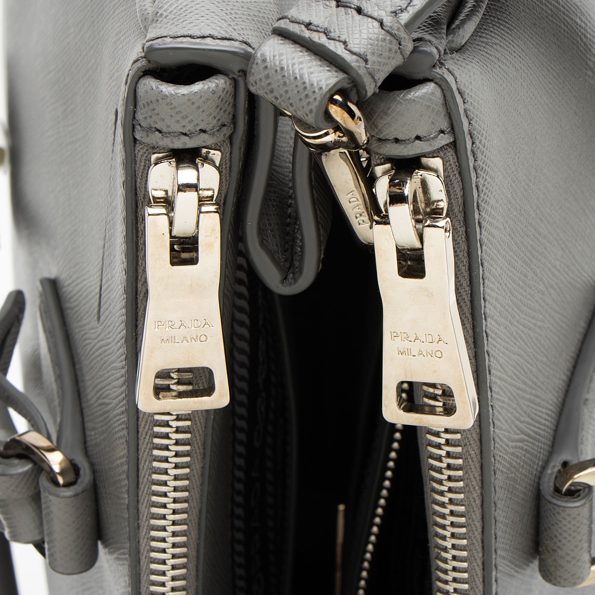 Prada Saffiano Lux Double Zip Medium Tote