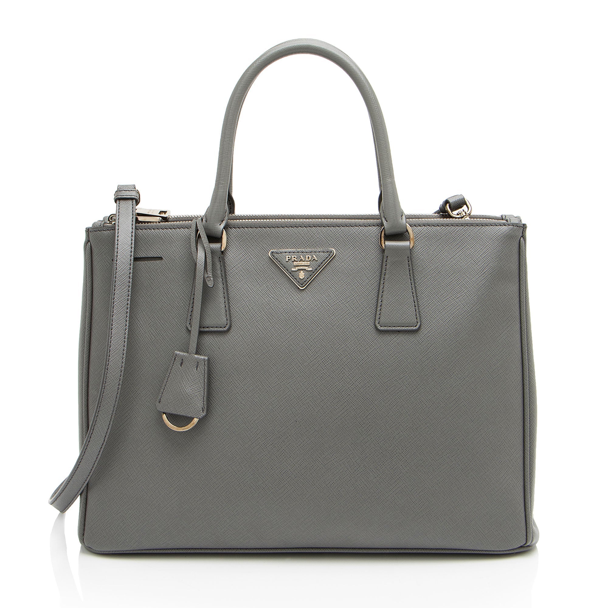 Prada Saffiano Lux Double Zip Medium Tote