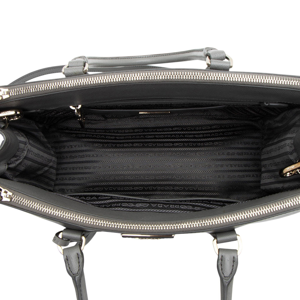 Prada Saffiano Lux Double Zip Medium Tote