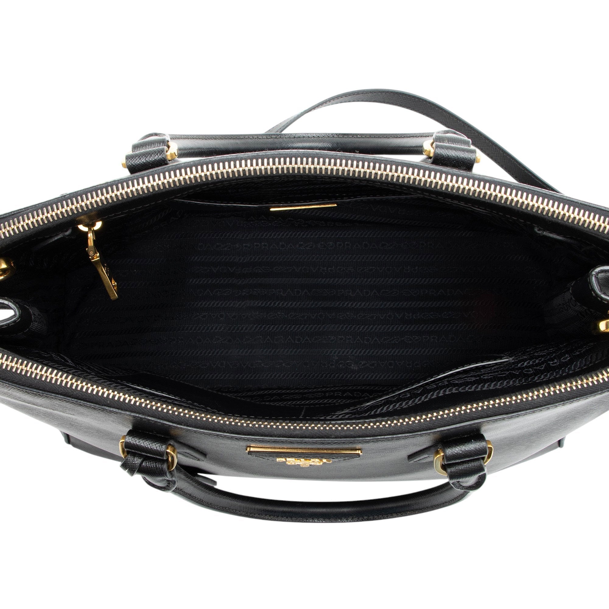 Prada Saffiano Lux Double Zip Medium Tote
