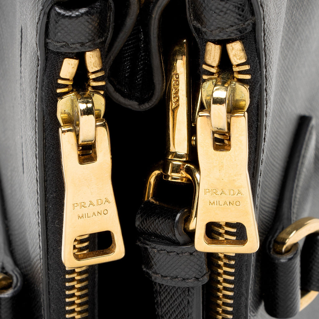 Prada Saffiano Lux Double Zip Medium Tote