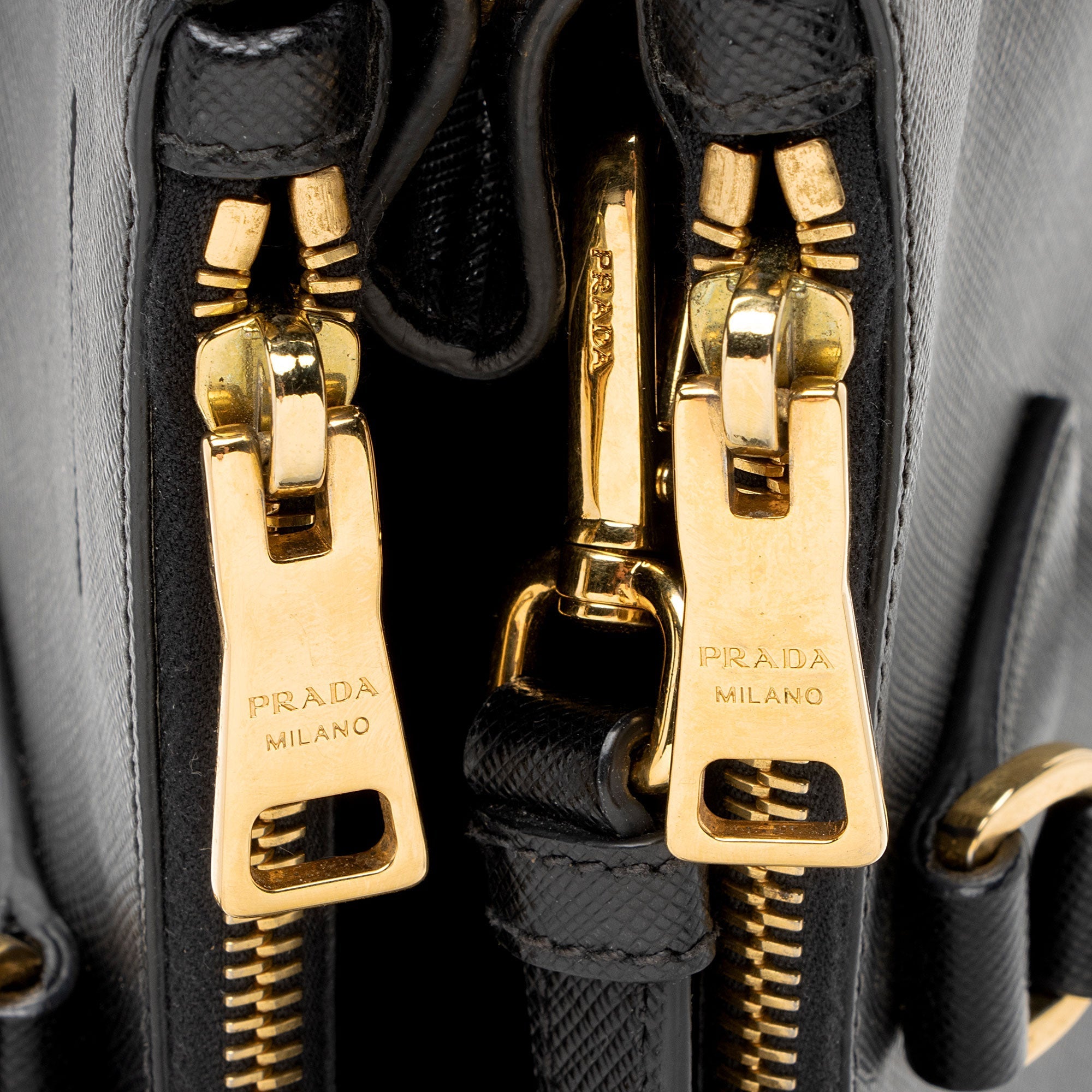 Prada Saffiano Lux Double Zip Medium Tote
