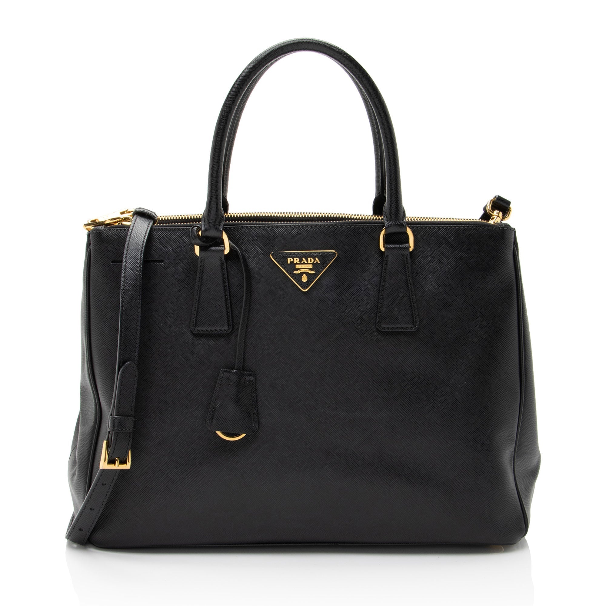 Prada Saffiano Lux Double Zip Medium Tote