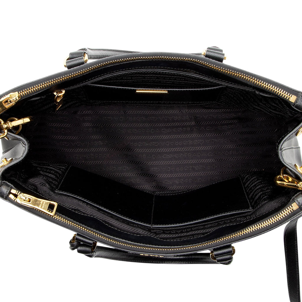 Prada Saffiano Lux Double Zip Medium Tote