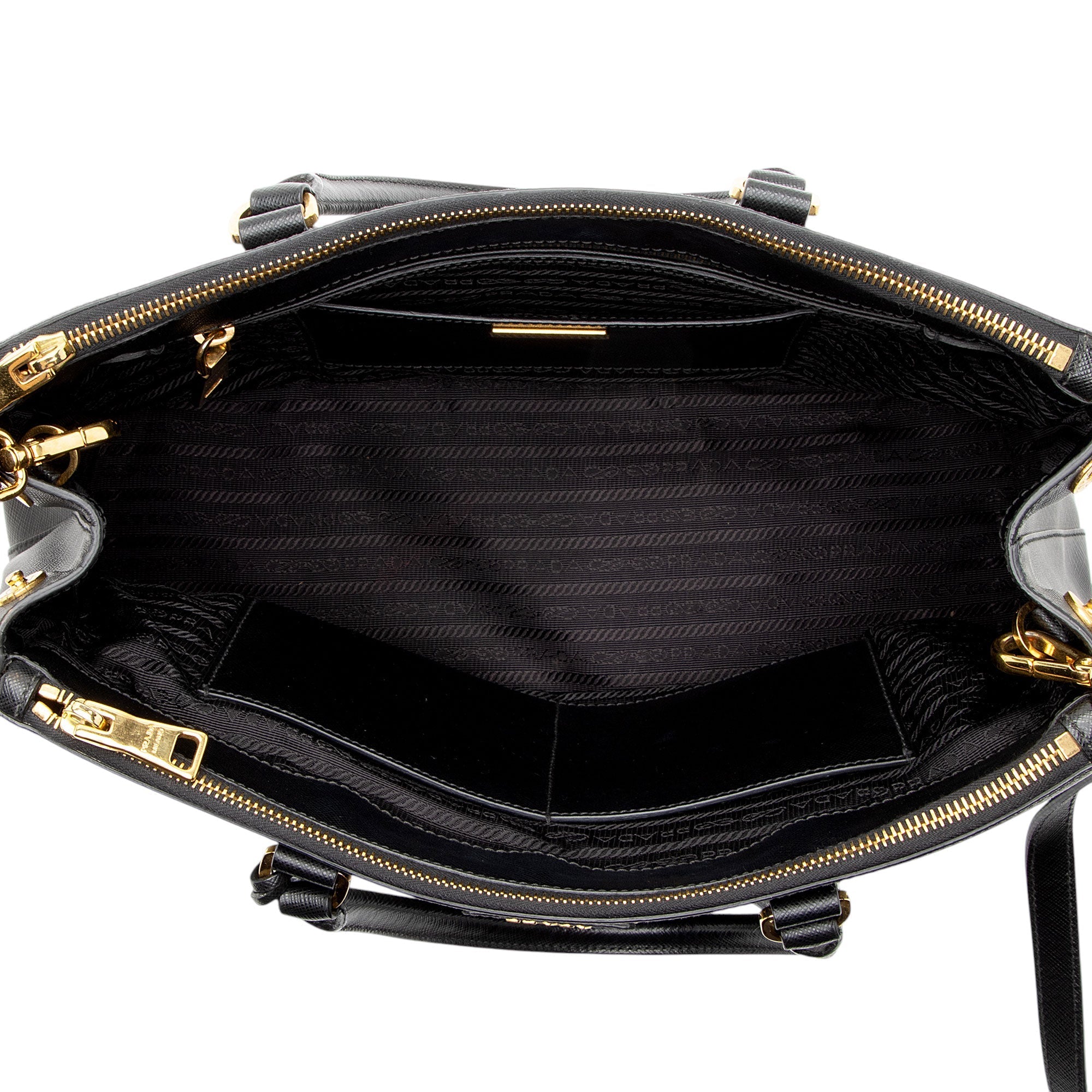 Prada Saffiano Lux Double Zip Medium Tote