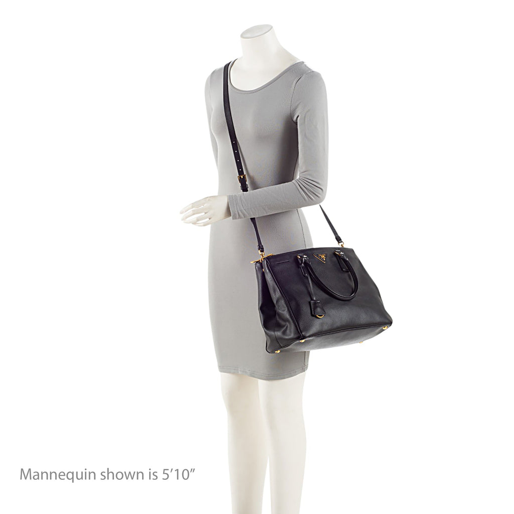 Prada Saffiano Lux Double Zip Medium Tote