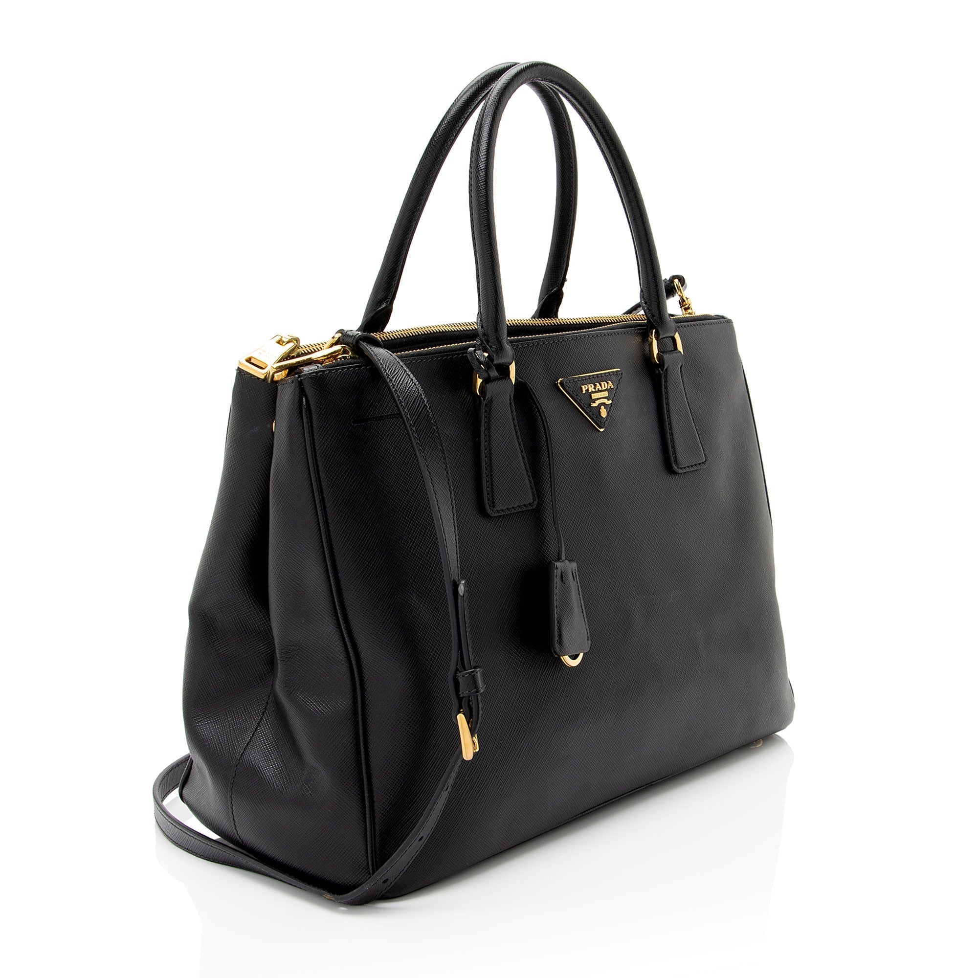 Prada Saffiano Lux Double Zip Medium Tote
