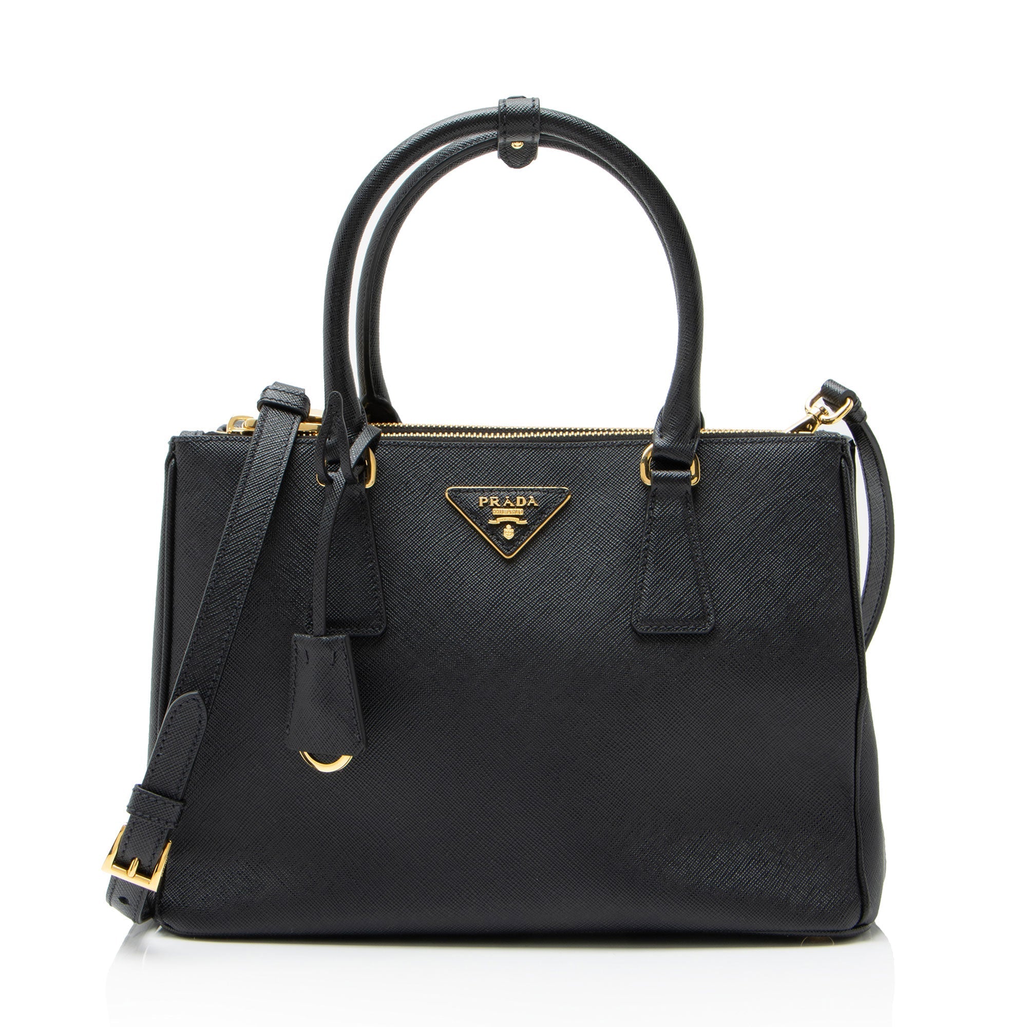 Prada Saffiano Lux Double Zip Medium Tote