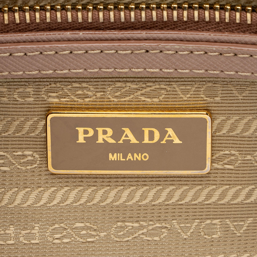 Prada Saffiano Lux Double Zip Small Tote (SHF-dNInWm)