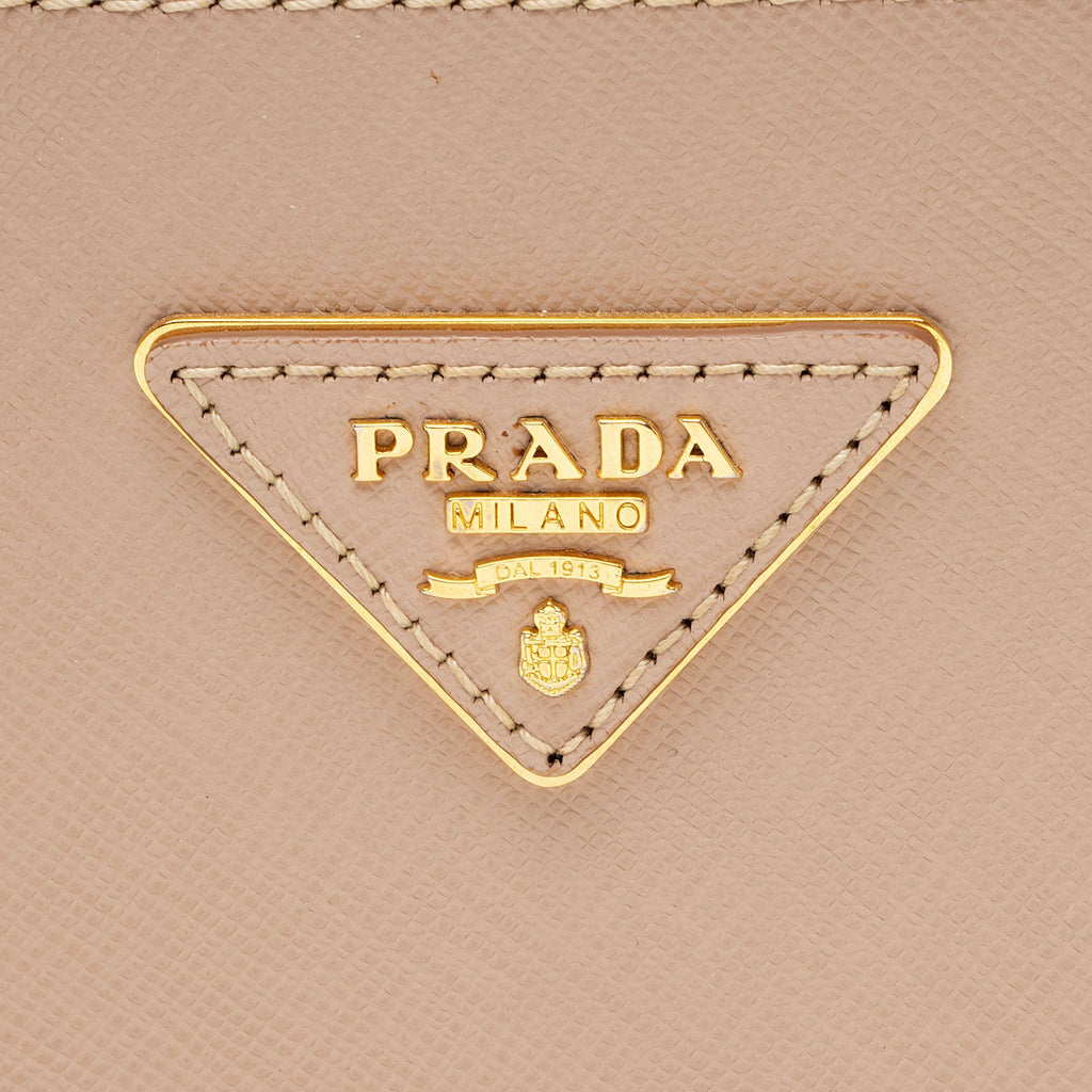 Prada Saffiano Lux Double Zip Small Tote (SHF-dNInWm)