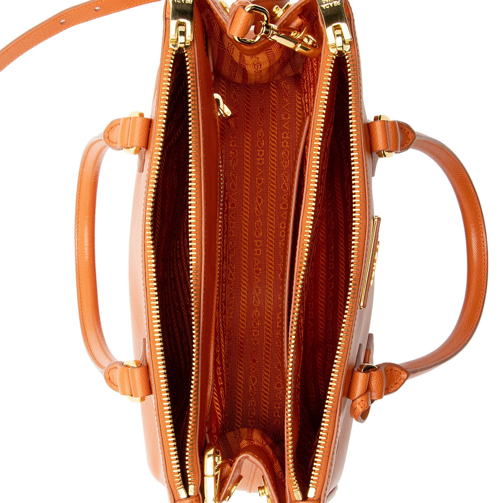 Prada Saffiano Lux Double Zip Small Tote (SHF-NOVFrz)