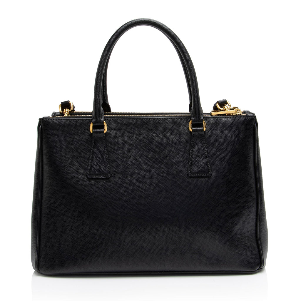 Prada Saffiano Lux Double Zip Small Tote (SHF-lqv9hG)