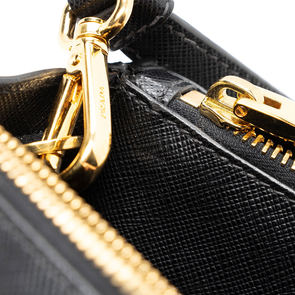 Prada Saffiano Lux Double Zip Small Tote (SHF-lqv9hG)