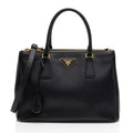 Prada Saffiano Lux Double Zip Small Tote (SHF-lqv9hG)