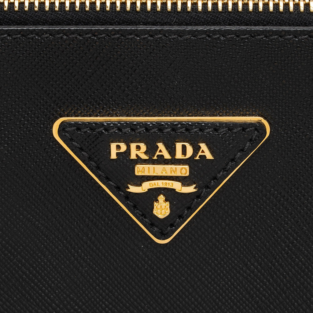 Prada Saffiano Lux Double Zip Small Tote (SHF-lqv9hG)