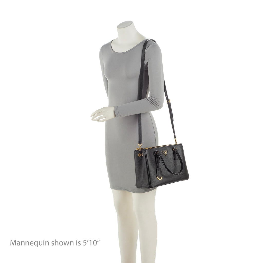Prada Saffiano Lux Double Zip Small Tote (SHF-lqv9hG)