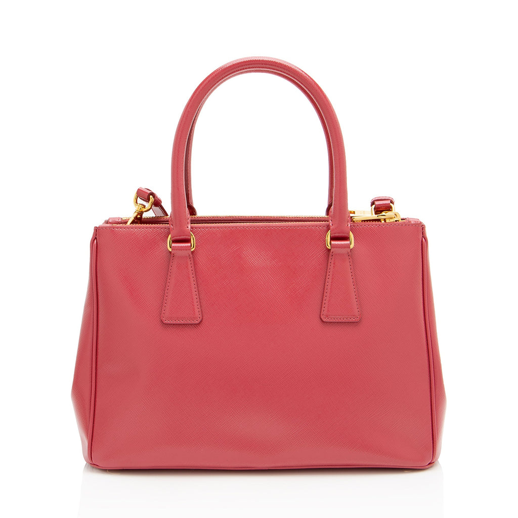Prada Saffiano Lux Double Zip Small Tote (SHF-FZ8BIg)