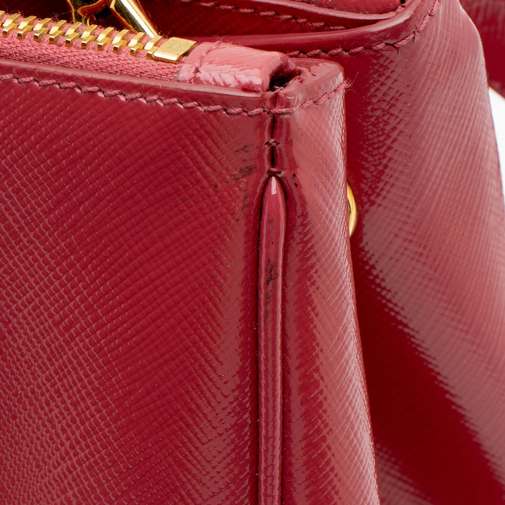 Prada Saffiano Lux Double Zip Small Tote (SHF-FZ8BIg)
