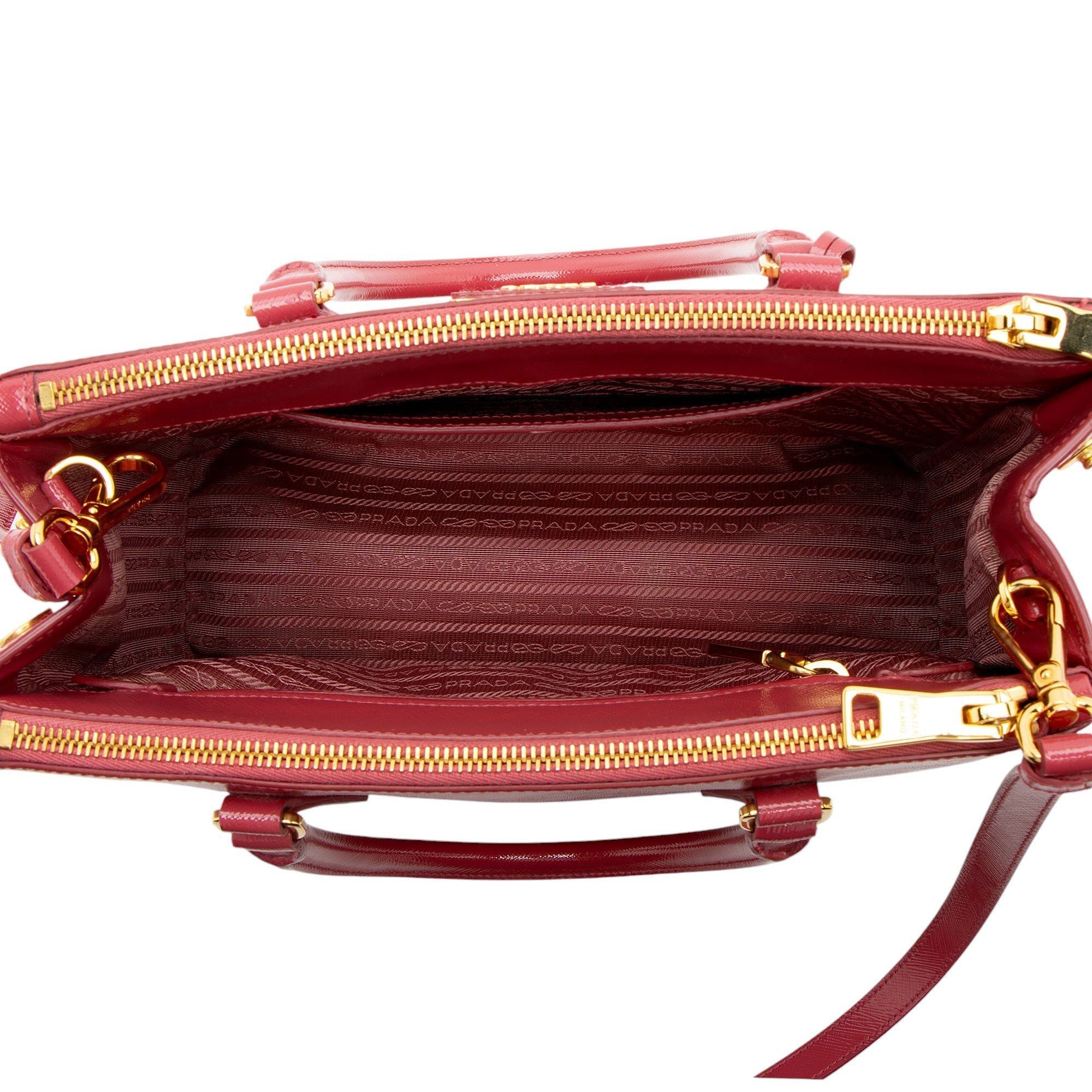Prada Saffiano Lux Double Zip Small Tote (SHF-FZ8BIg)